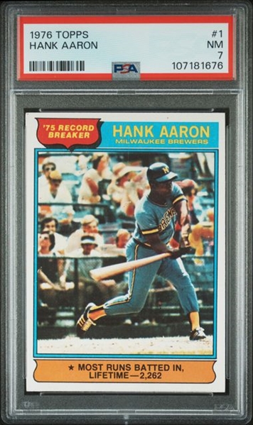 1976 Topps Hank Aaron #1 PSA 7